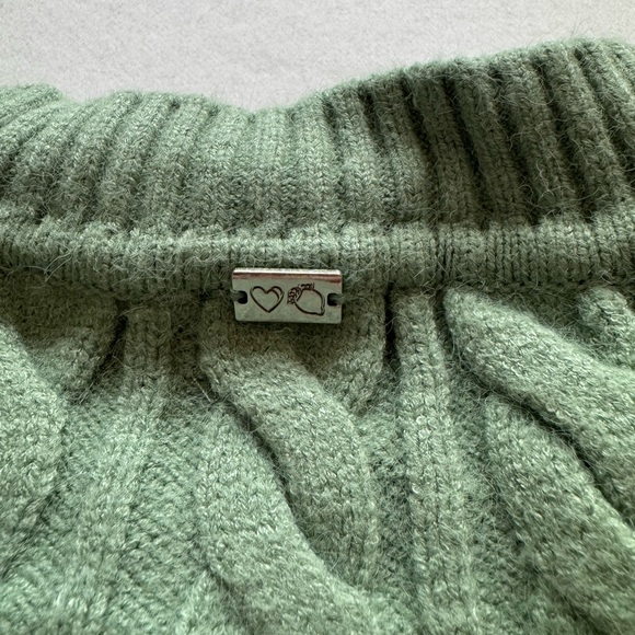 For Love & Lemons NWT Sydney Crop Sweater in Sage Sz 1X - Picture 10 of 12